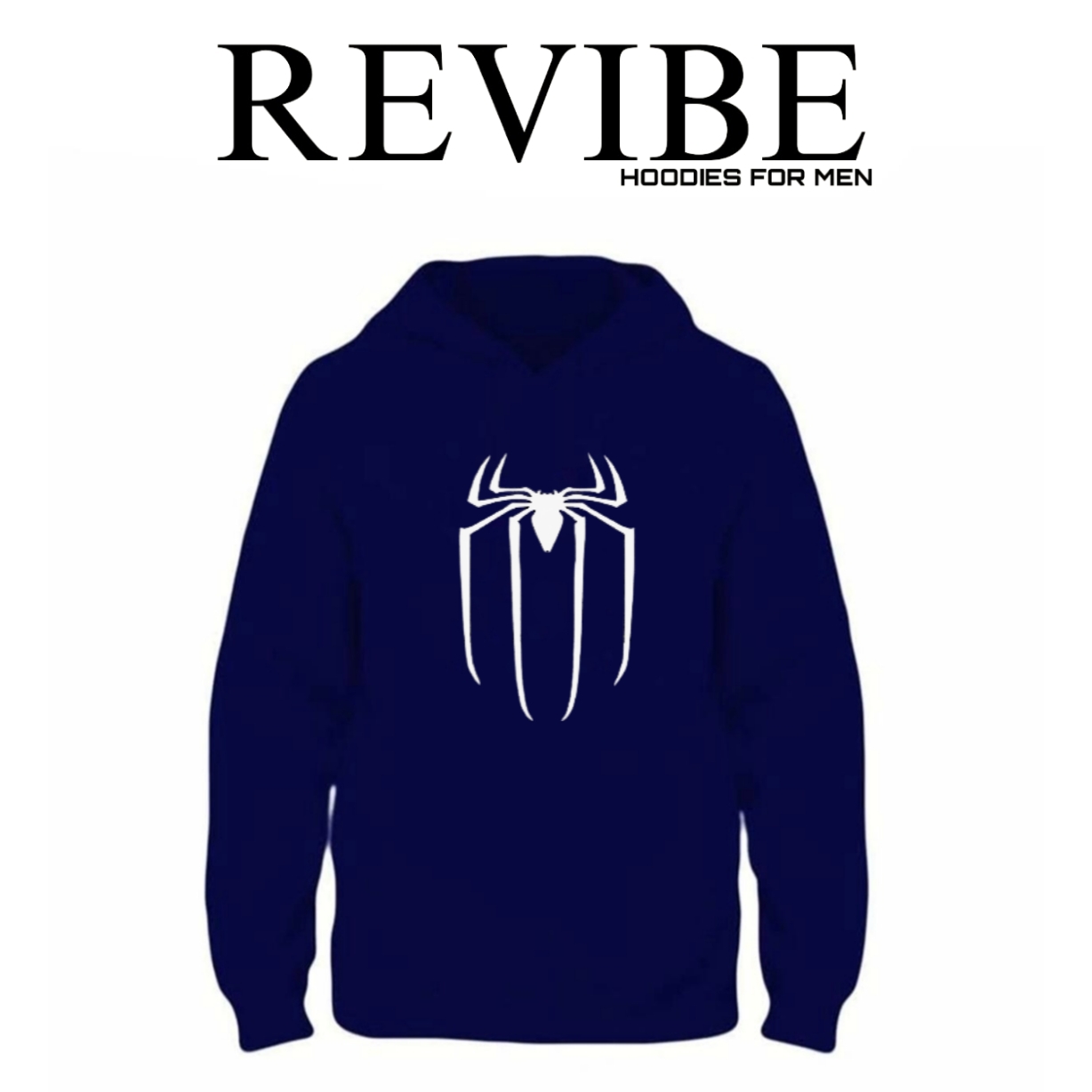 REVIBE - White Spider Printed Hoodies For Men