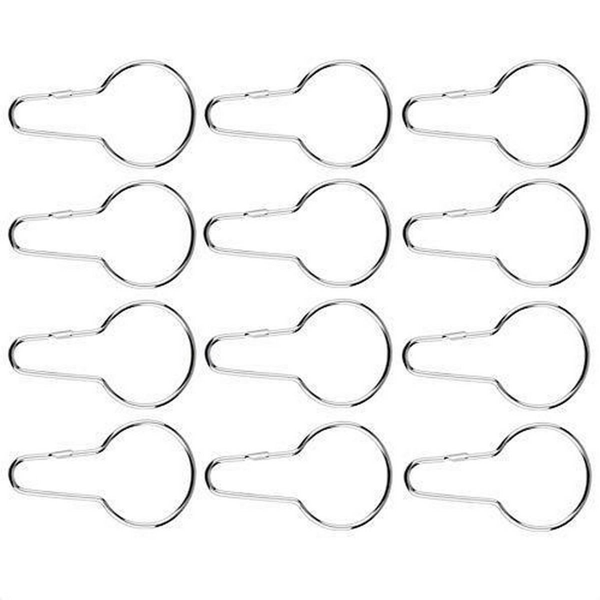set 12/24/50/100 Shower Curtain Rings Hooks 12 Metal Shower Ring