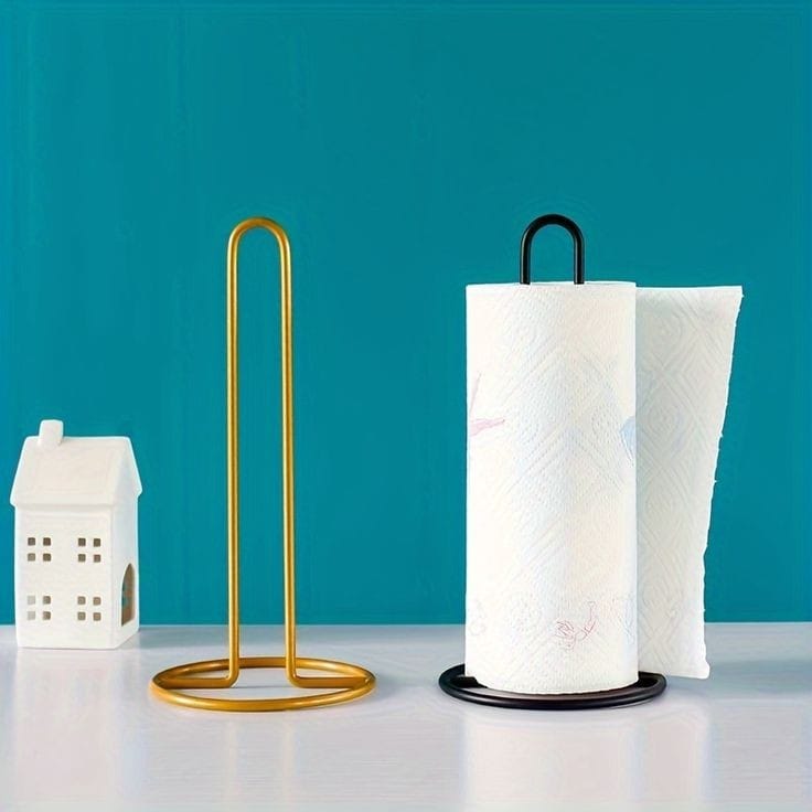 Kitchen Tissue Roll Holder-Tissue Dispenser-Gold and Black Color Tissue ...