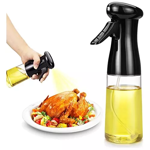 Oil Spray Bottle, Cooking Oil Bottle Fitness Barbecue Spray Oil Dispenser Vinegar Air Fryer Sprayer Salad Gadgets (Glass Bottle)