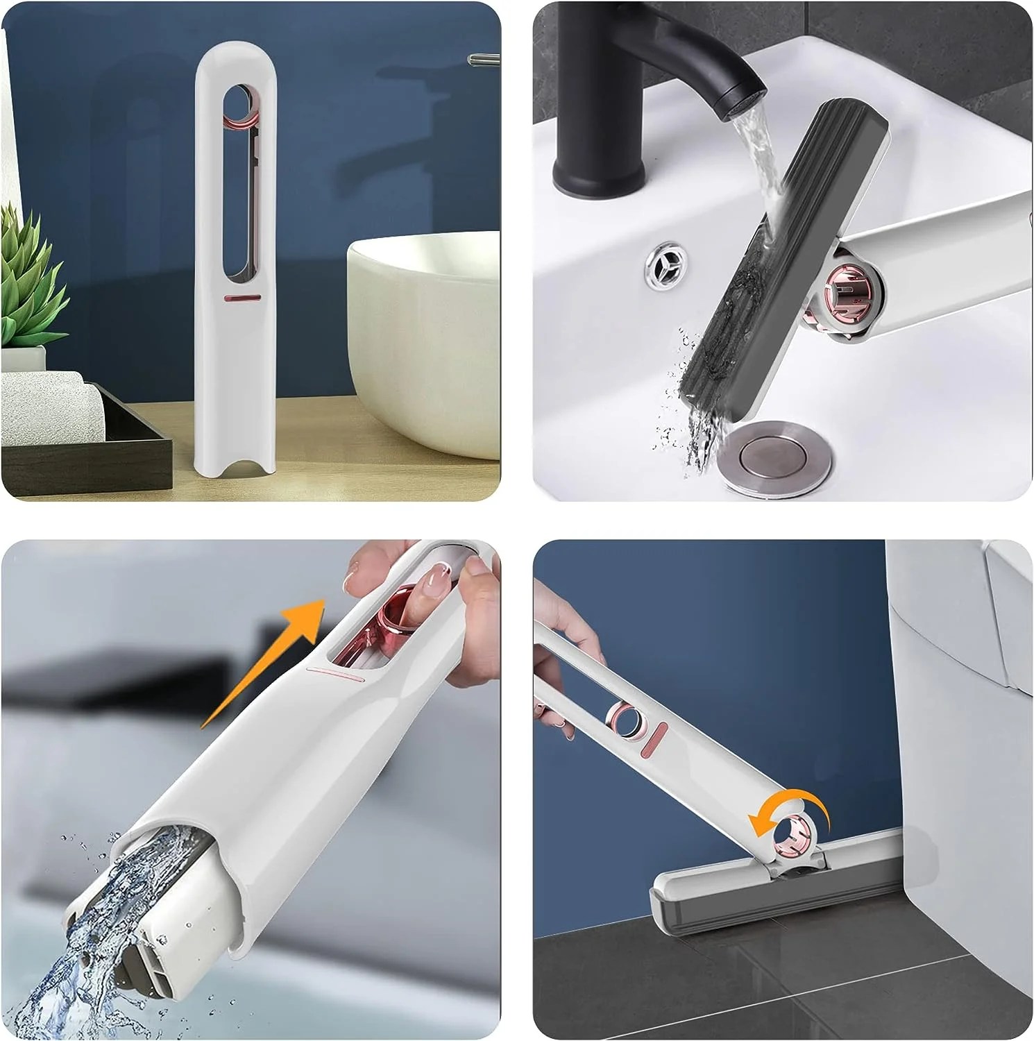 Mini Mop Mini Foldable Desktop Mop, 2025 Self-Squeeze Sponge Cleaning Tool Suit For Wet Dry Use On Kitchen Countertops Glass Bathroom Car Interior A Mini Mop For Kitchen Counter