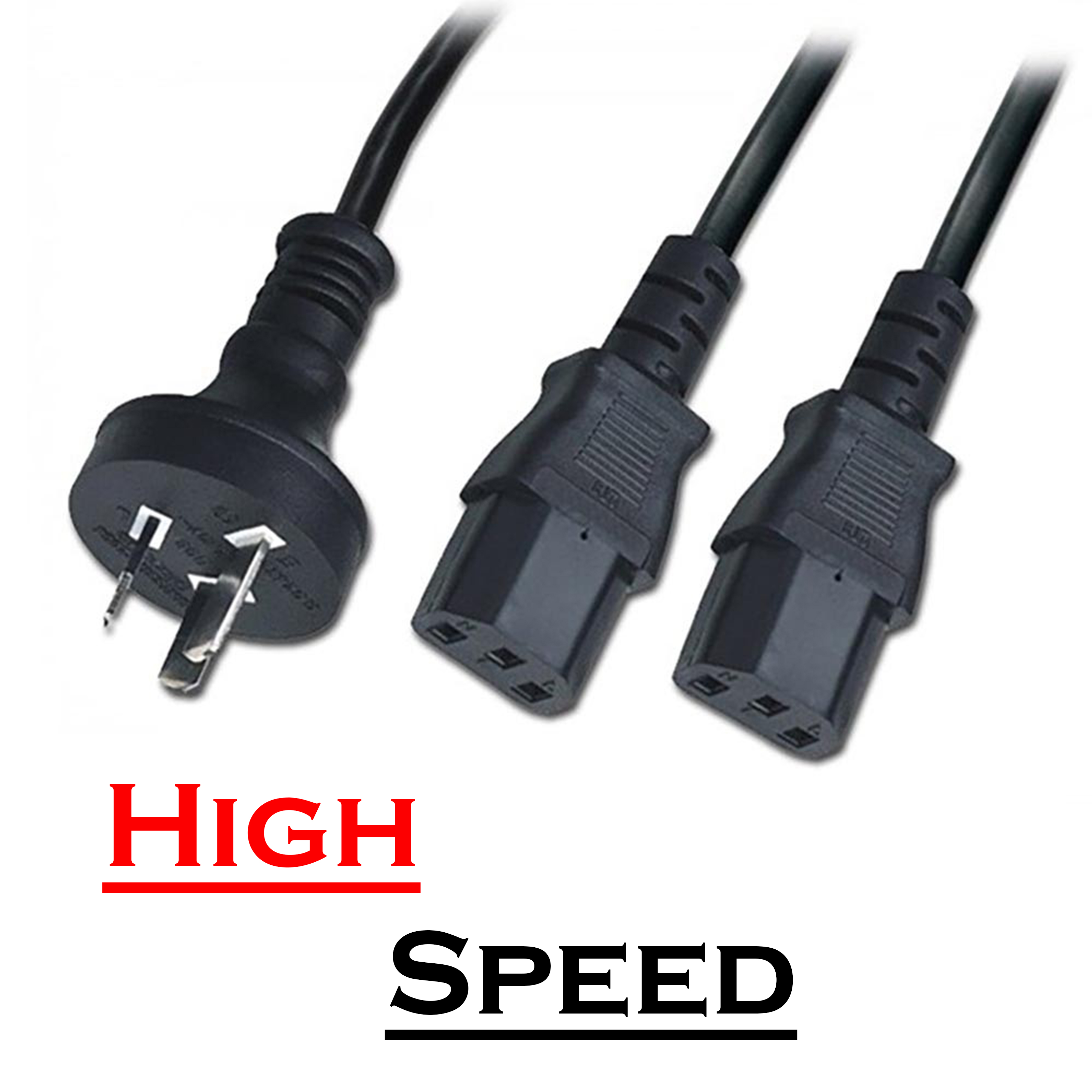 Y Shape Power Cable 2 in 1 for PC and Workstations -  High Quality Y Power Cord Power Splitter Cable for Computers and Monitors - 2 in 1 Power Cable for Computer 100% Pure Copper Cable - Power Cord Cable 2 in 1