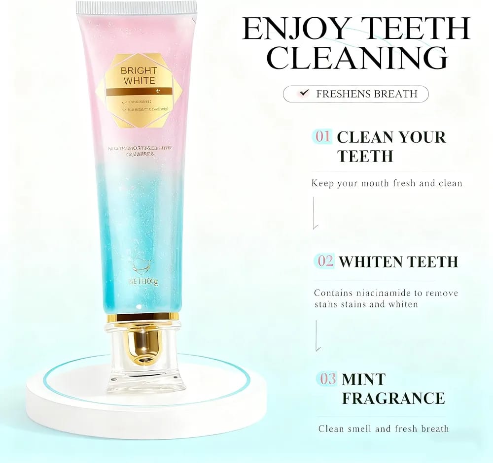 Whitening Toothpaste 100ml with Probiotics & Niacinamide | Safe Deep Cleaning Formula | Removes Surface Stains | Enamel Protection | Fresh Breath for Everyday Oral Care