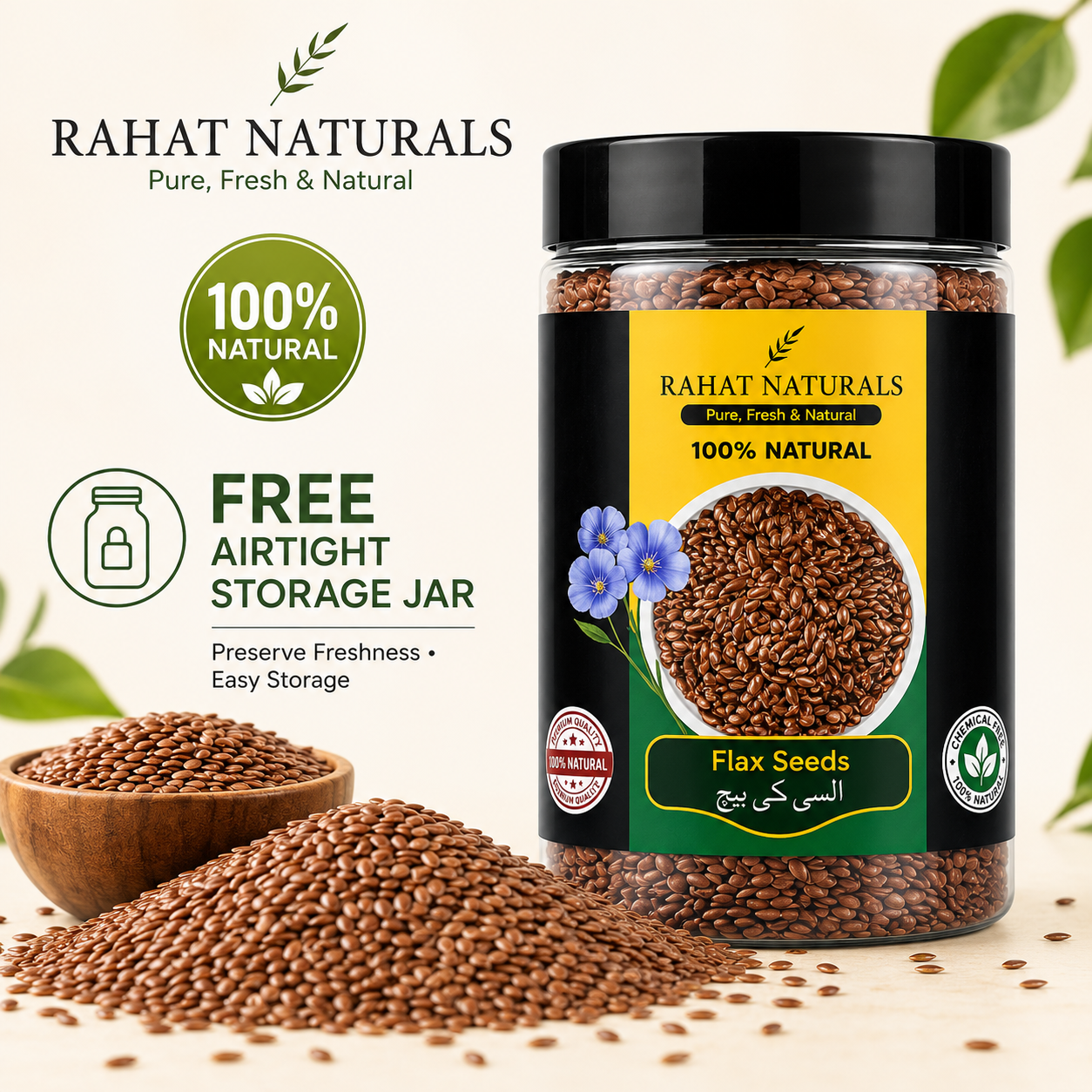 Rahat Naturals PCOS Bundle – 4 Super Seeds for Women's Hormonal Balance | Sunflower Seeds + Sesame Seeds + Flax Seeds + Pumpkin Seeds | High Fiber, Omega-3, Protein Rich | Natural PCOS Support | Weight Management & Women's Wellness