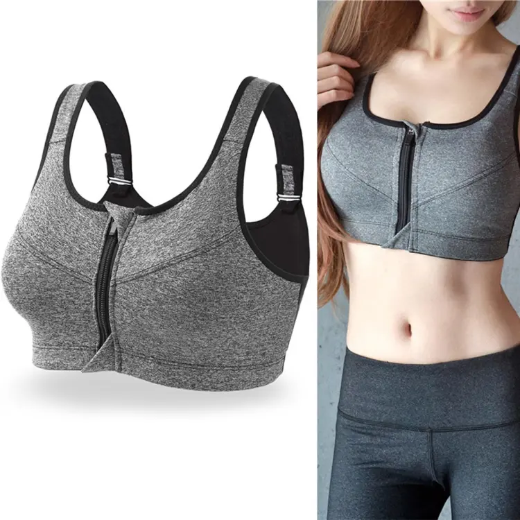 Sports bra camisole sports Tank Tops Front Zipper Closure bra Professional  Anti Vibration Bra for Workout Running Gym Exercise women sports bra
