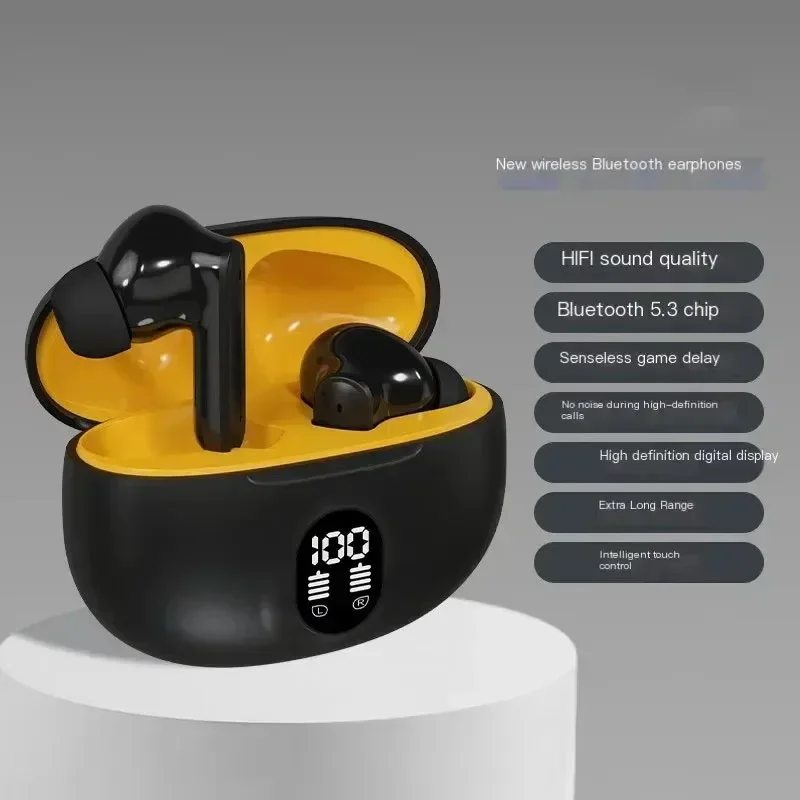 895B M04 Wireless Earhook Bluetooth 5.4 Earbuds – M04 Earbuds with HD Sound, Noise Cancelling Mic, Type-C Fast Charging, Long Battery Life, Waterproof Sports & Gaming Headset, Hi-Fi Stereo Bass,Touch Control,Sweatproof Wireless Earphones for Android & iOS