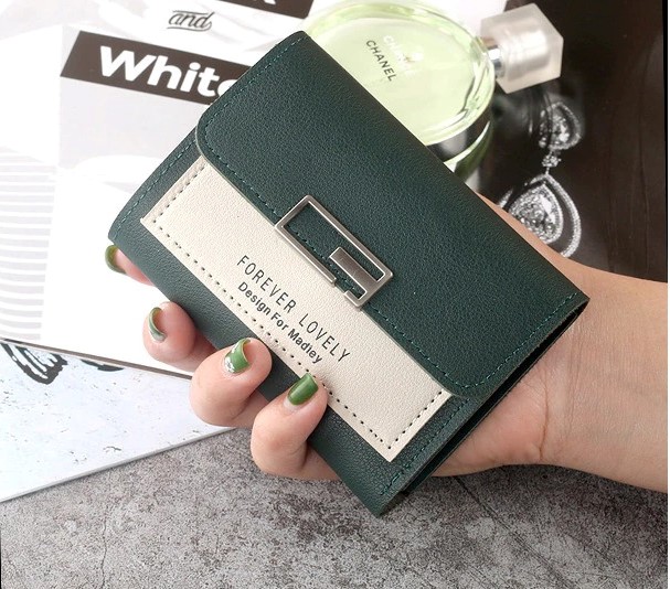 Fancy Small Hand Clutch for Girls, Compact PU Fabric with 7 Card Slots, Button Closure, Trendy Design