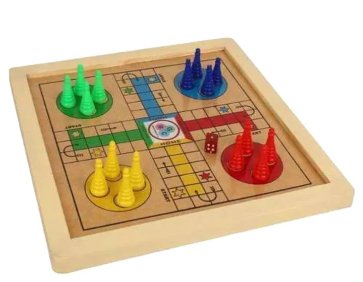 Wooden Ludo Board Game | Premium Classic Family Board Game for Kids & Adults | Durable Wooden Design with Ludo Pieces & Dice | Perfect for Home, Travel & Family Fun | SPORTS SPECTRUM