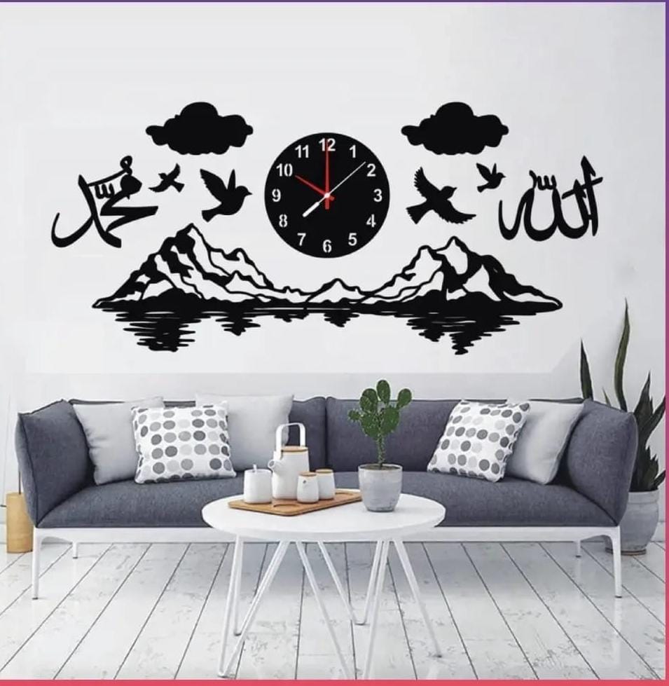 Brand 3D Mountaine wall Clock |Clocks for rooms | Clocks | Clocks for rooms Fancy wooden | clock wall stylish | clock for room | clock | wall clocks for bedroom I Decorating items leaving room and gifts party