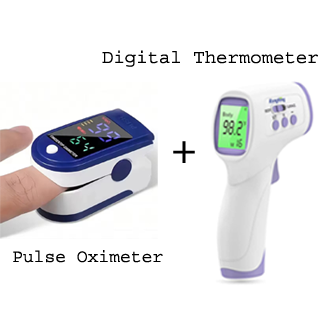 Digital Infrared Forehead Thermometer Multimode and Digital Thermometer Medical Portable Finger Pulse Oximeter Blood Oxygen Level