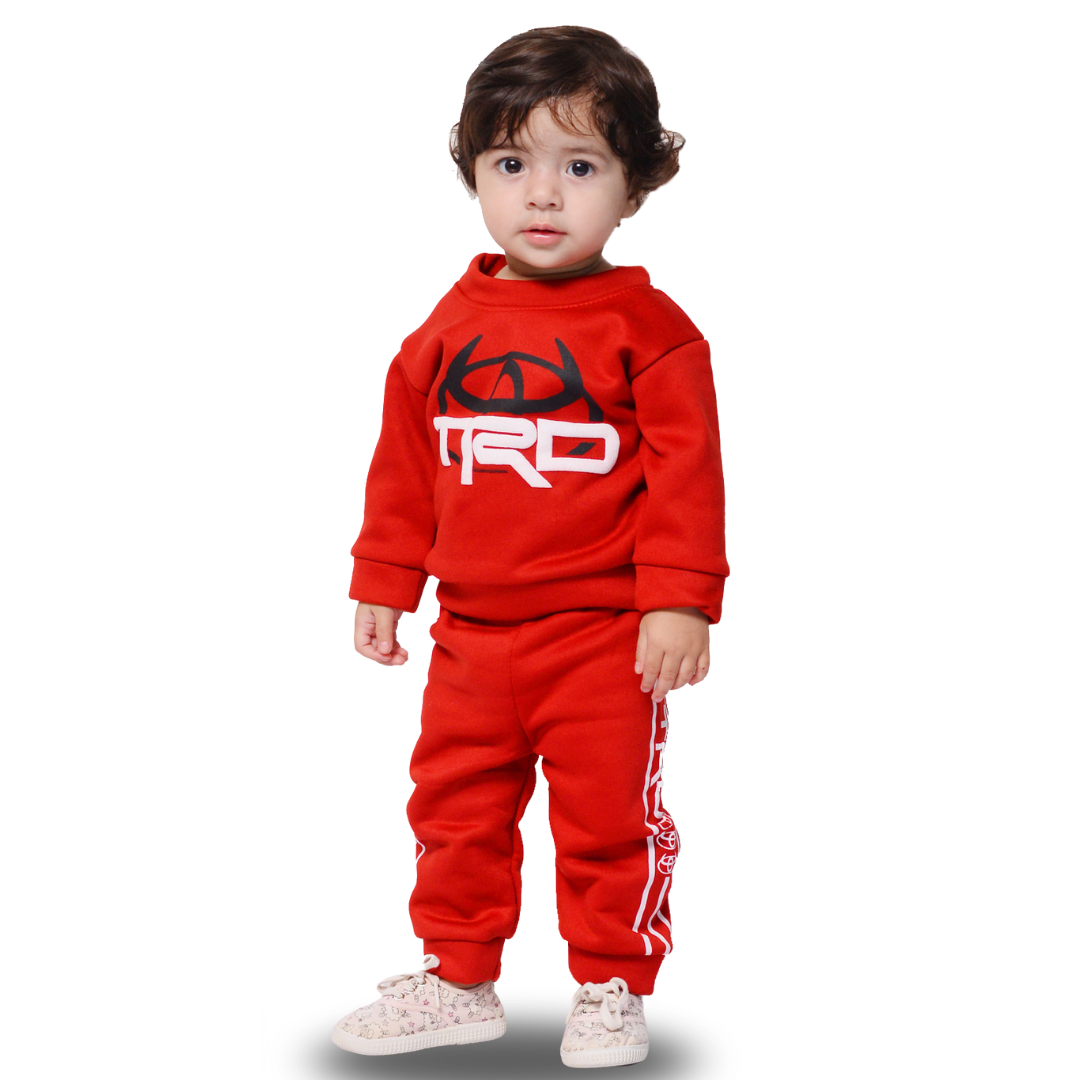 Kids Winter Tracksuit Set – Printed Fleece Sweatshirt & Pajama Trouser for Baby Boys & Girls | Imported Comfy Warm Outfit & Dress Set for Kids