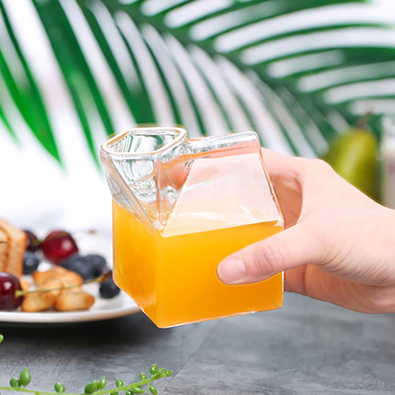 Cocktail Glasses Martini Glasses Creative Milk Box Shape Glasses For Cocktail