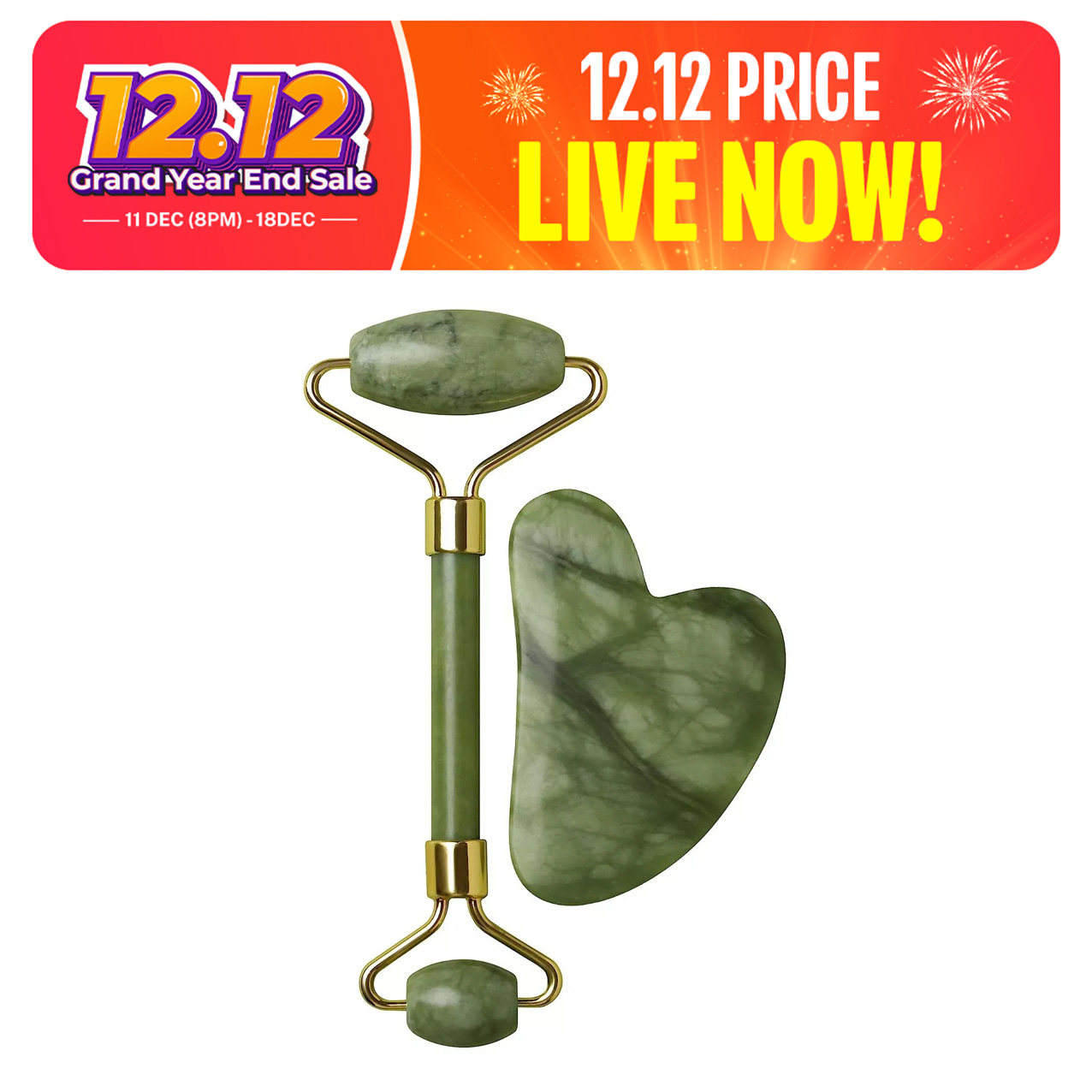 Jade Roller & Guasha, Face Roller, Facial Beauty Roller Skin Care Tools, BAIMEI Rose Quartz Massager for Face, Eyes, Neck, Body Muscle Relaxing and Relieve Fine Lines and Wrinkles