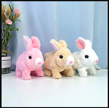 Rabbit Stuffed  Toys Interactive Electronic Pet Toys Bunnies Can Walk and Talk, Easter Plush Stuffed Bunny Toy Walking Rabbit Educational Toys for Kids, Interactive Bunny Hopping Wiggle Ears Twitch Nose