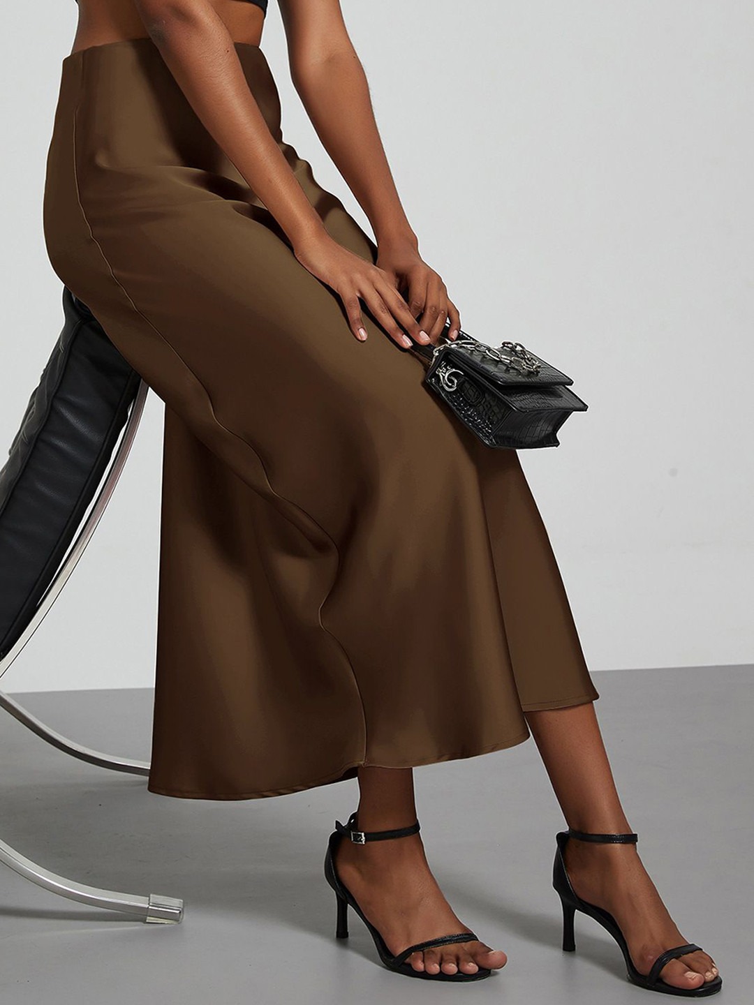 Premium Silk Casual Spring/Summer 2025 Long Solid Fishtail Skirt for Women - Elegant, Comfortable, Versatile (XS-XL)