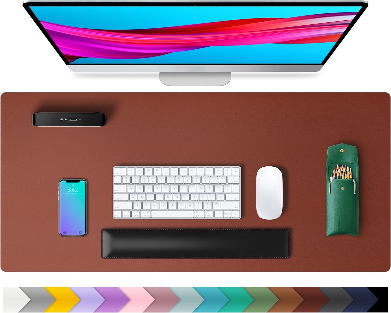 SIXZO PU Leather Desk Pad Leather Sheet, Laptop Mousepad, Keyboard Gaming Mouse Pad Mouse, Office Table Mat, Water Proof Laptop Desk Matt single Sided Luxury Sheet