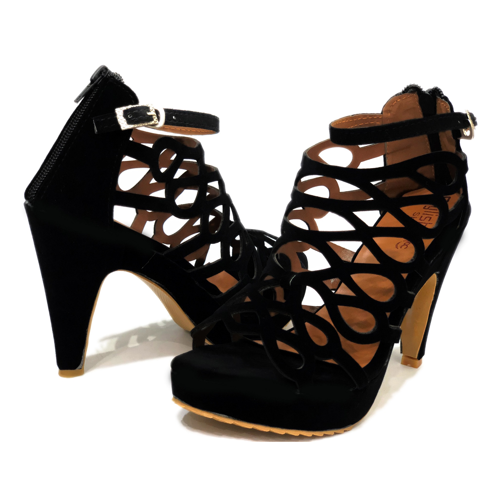 Cutout Women Fashion Heels Sandal Black