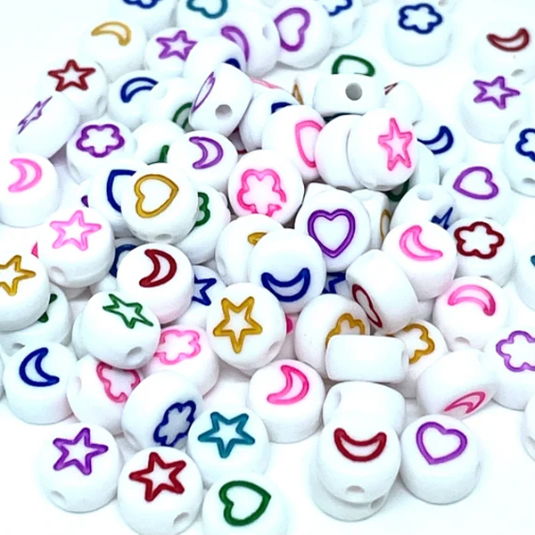 50-100Pcs Random Mixed Letter Acrylic Beads Flat Round Alphabet Charms Beads For Bracelet Necklace Jewelry Making KS