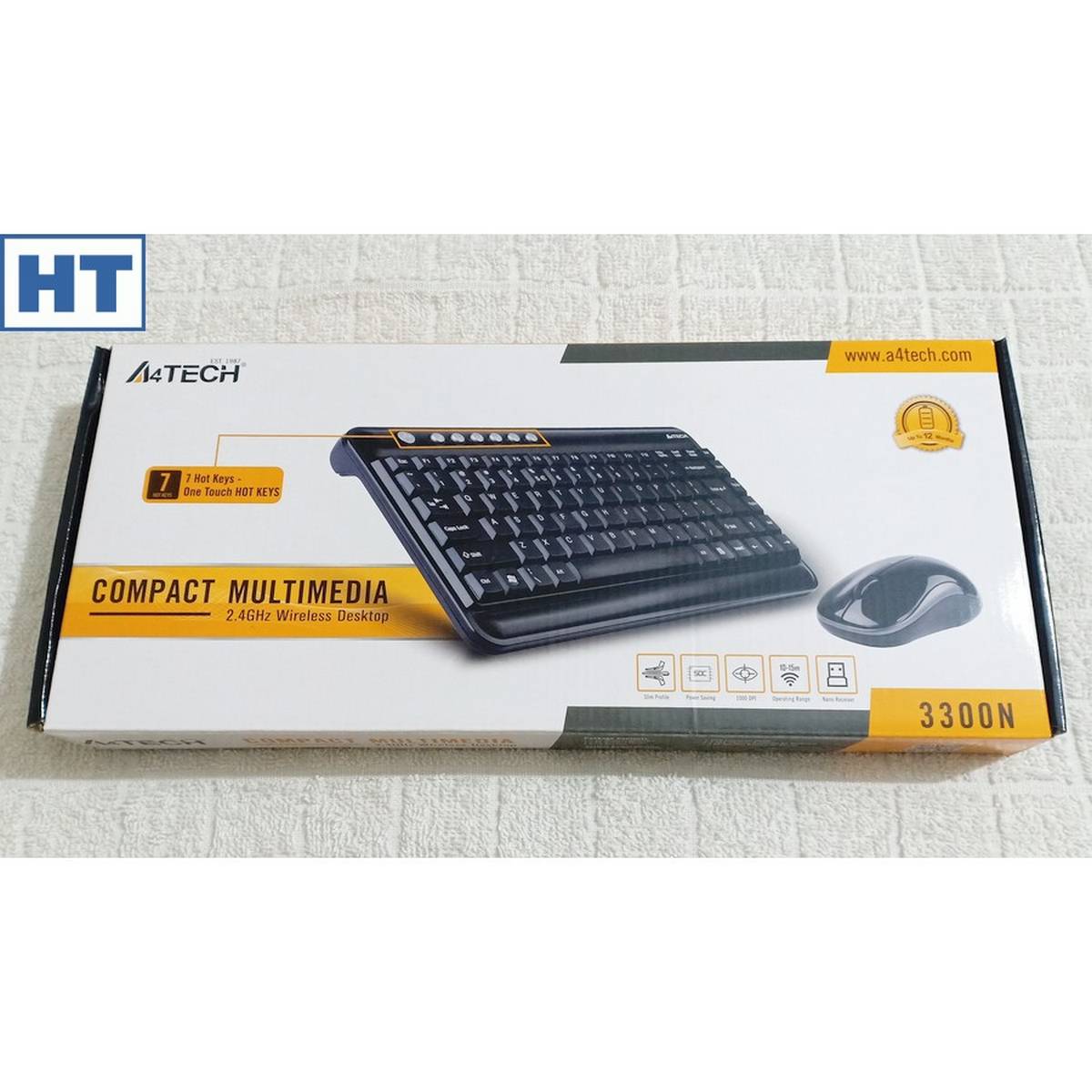 A4Tech 3300N Wireless Keyboard and Mouse Set (Black