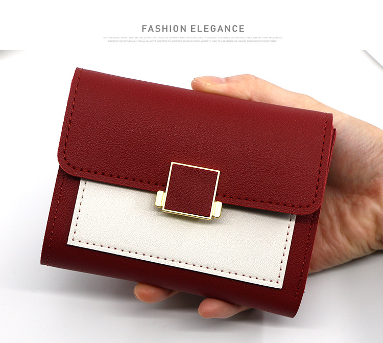 Minimalist Trifold Wallet for Women with Cardholder and Snap Closure