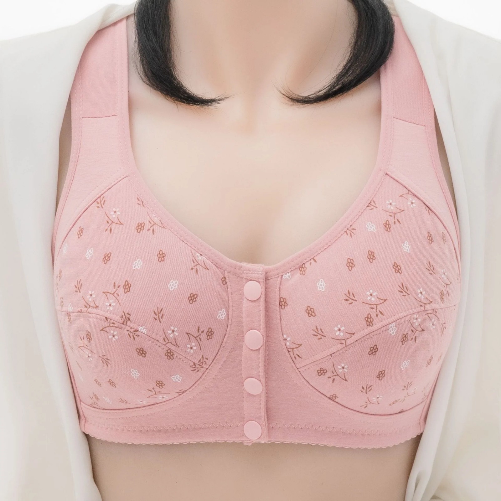 3 button Front Open Bra Maternity Nursing Bra for women