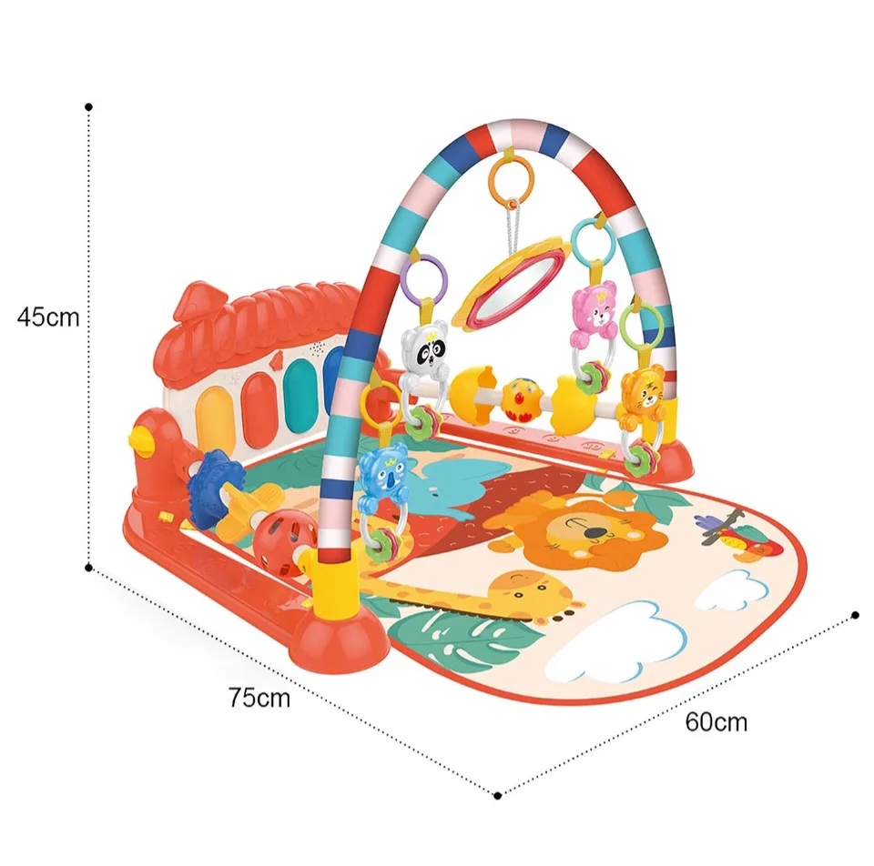 Musical Baby Play Mat with Piano & Lights  Kids Activity Play Gym Mat with Fence