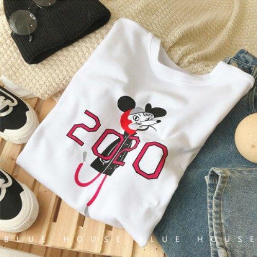 Shirt O-neck White Tops Tee Shirt 