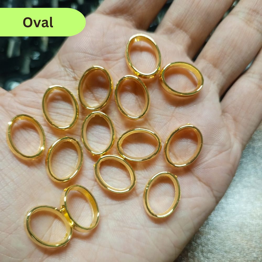 50 Pcs Hollow Spacer Beads Shape Plastic Charms For Bracelet Making Jewlery Making DIY Kids Jewlery Making Charms Beads Hollow Ring Spacer Plastic Beads For Jewelery Making Jewellery Making Beads Golden By SAMS Arts online in pakistan wholesale Price