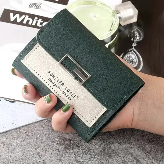 Minimalist Trifold Wallet for Women with Cardholder and Snap Closure