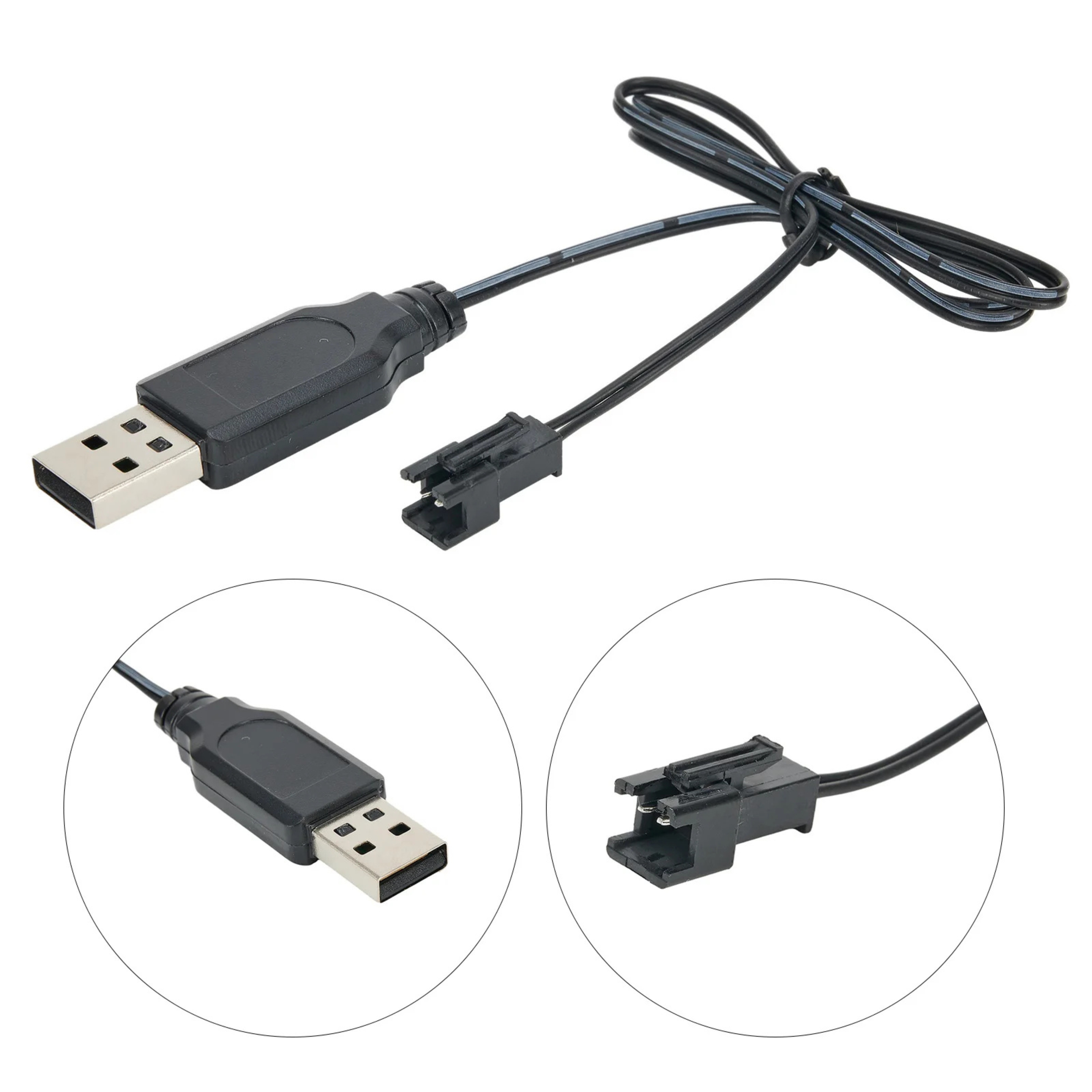 3.7V Battery USB Charging Cable (SM-2P Plug) for RC Vehicles & Drones