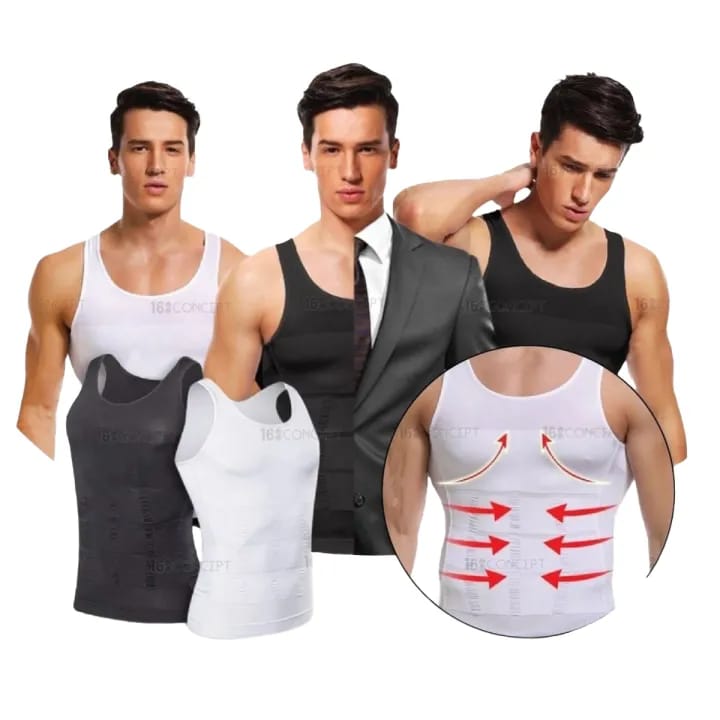 Body Shaper Slim n Lift Vest for Men Black / White by Huzaifa trends