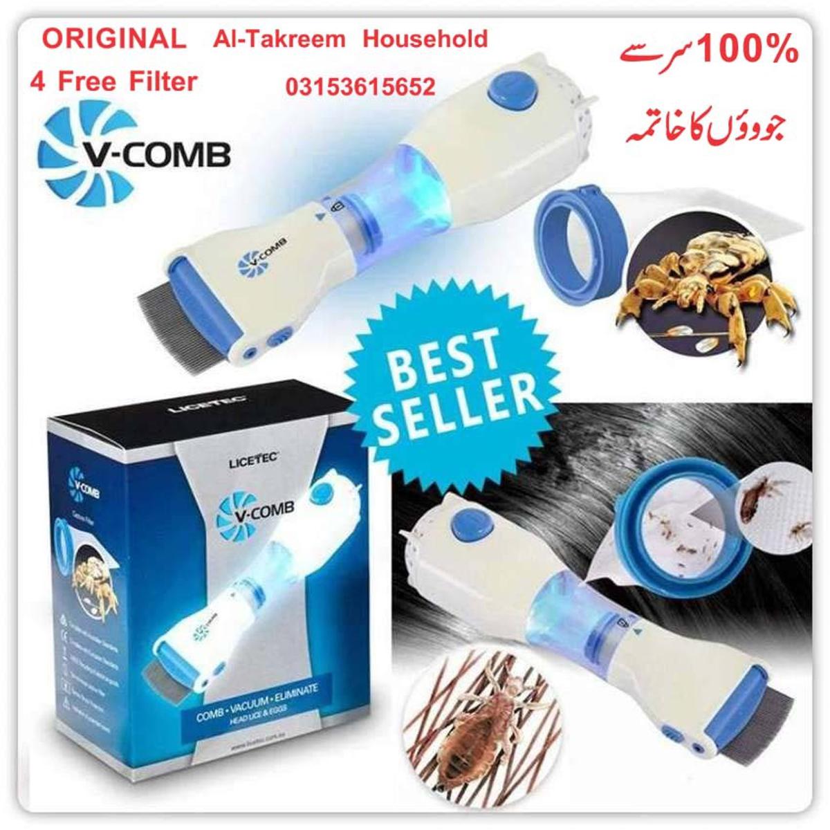 V Comb Electric Head Lice Removal Machine With 4 Filters Anti Lice Device Safe Effective And Easy To Use — Buy Online at Best Price in Pakistan on FlipcartPK