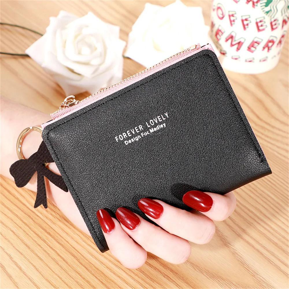 HOW.R.U  Small Ladies Mini Trifold Short Wallet for Women and Girls Coin Pouch Card Holder and Clutches