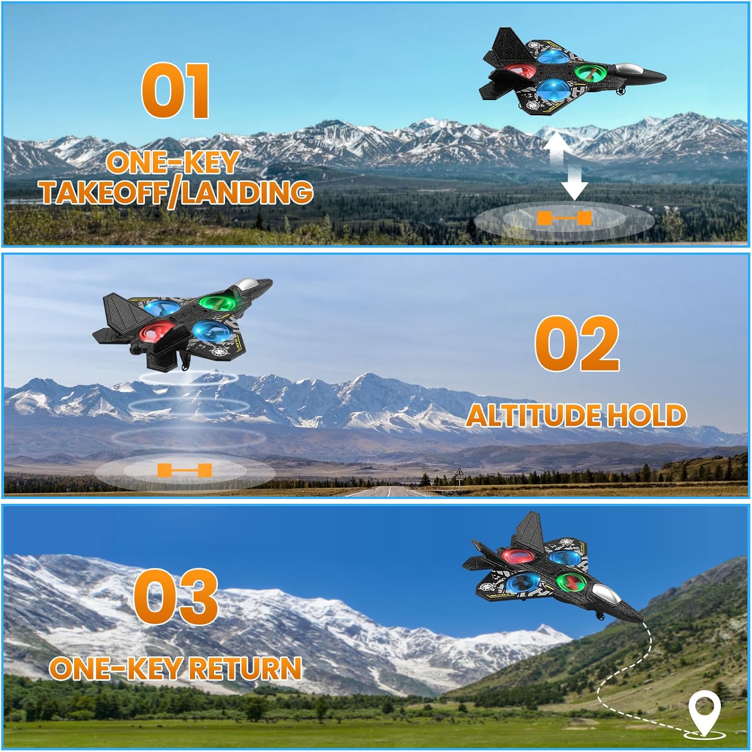 RC Plane 2.4GHz Remote Control Plane L0712 Drone Quadcopter Hovering with Auto Hovering Fighter Jet