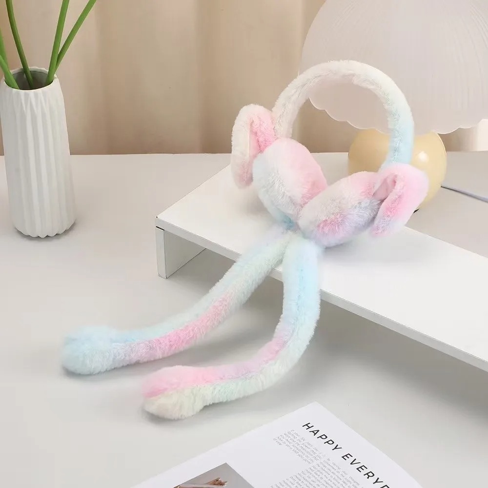 winter earmuffs for Kids, Ear Muffs for Winter | Moving ear Bunny Earmuffs for Girls, Boys, Women, Chu chu sounds, Soft Warm Plush Faux Fur Ear Warmers for Cold Weather (Multicolor)