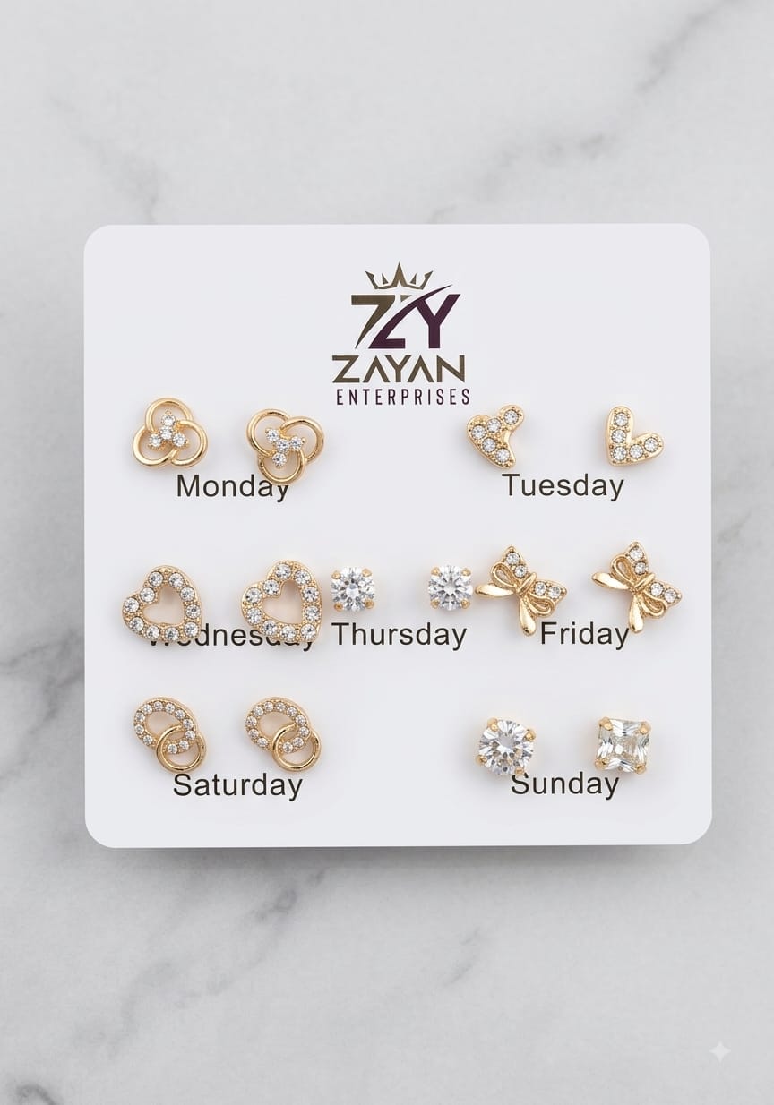 Pack Of 12 - Earrings Tops Fashion Women trendy stylish girls EarringE-5642