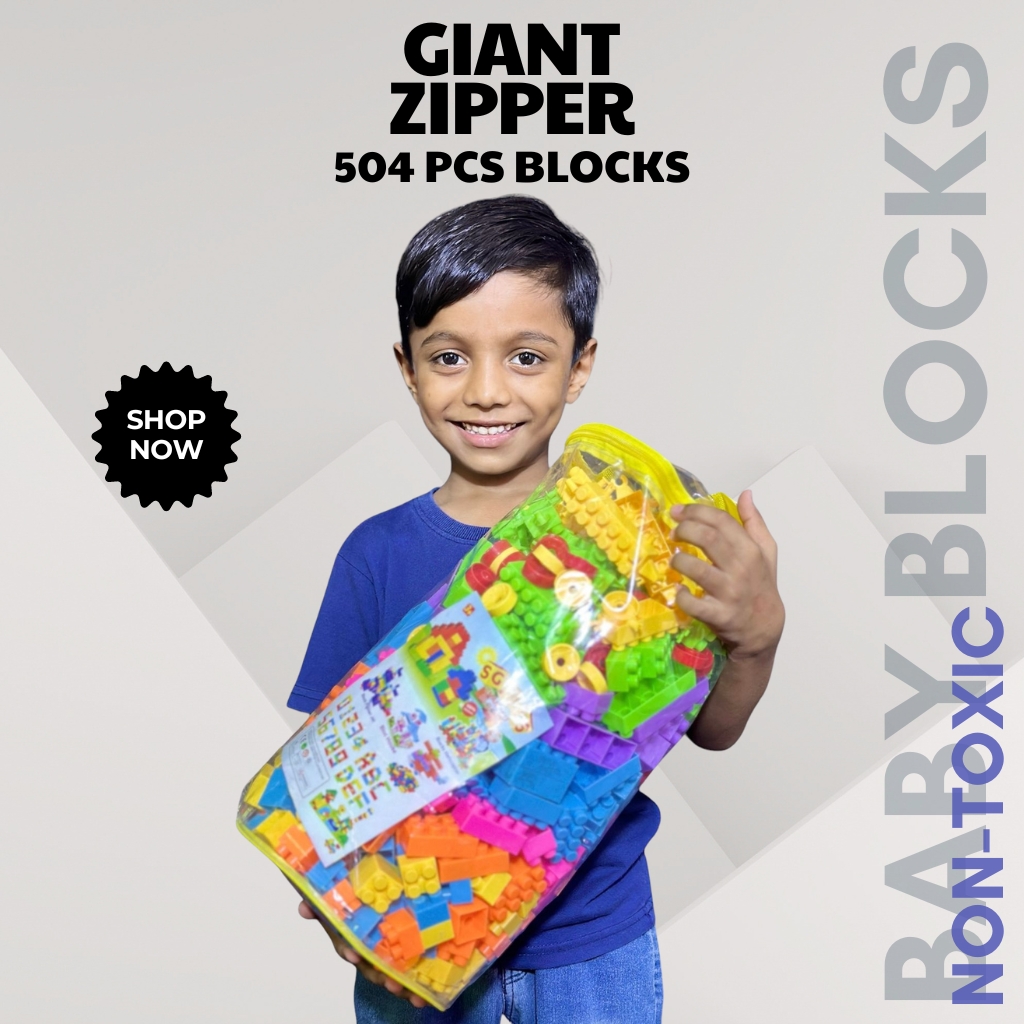 500+ Pcs Baby Blocks – Jumbo Building Brick Set for Kids – Early Development & Brain Training – Safe & Durable Plastic Construction Toys – Fun & Interactive Learning