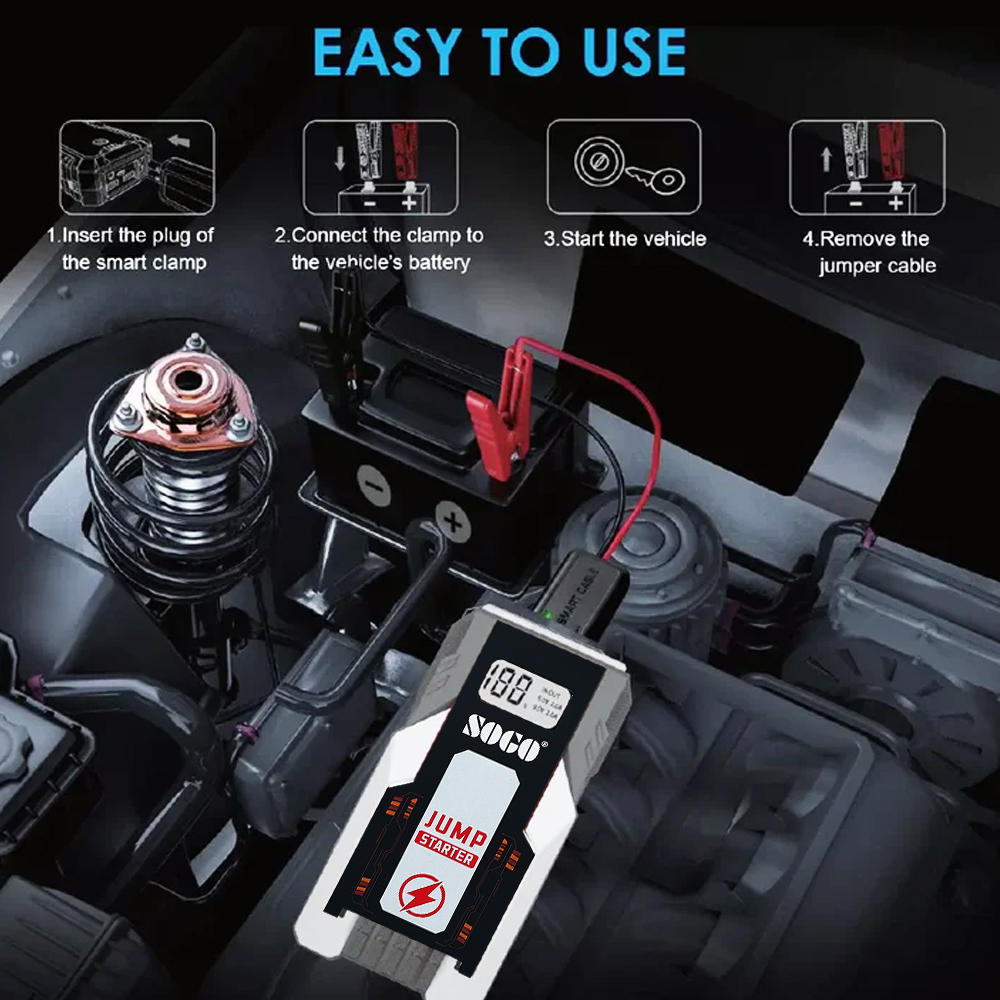 Car Battery Jump Starter, Air Compressor & 6,000mAh Power Bank X6