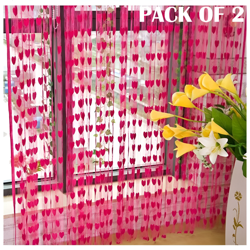 Door and Window Curtains | door window sealing strip | window curtains for bed room |  Heart Design curtains for home window and kitchen | Partition Decoration