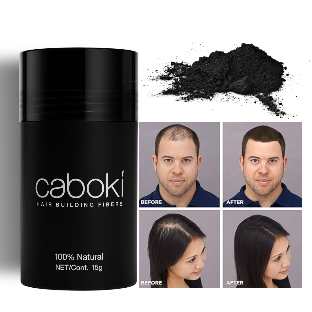 2 in 1 Caboki 15g Hair Building Fiber with Applicator – Instant Hair Thickening Powder for Men & Women, Covers Bald Spots & Thinning Hair, Natural Look, Easy Application with Precision Spray Tool,
