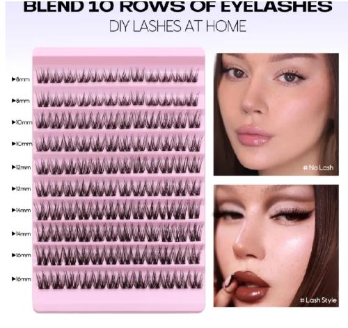 Individual Cluster Eyelashes 30D DIY Lash Extensions | Soft Natural Fluffy False Eyelashes | Reusable Lightweight Lash Clusters for Salon & Home Makeup 8mm 9mm 10mm 11mm 12mm