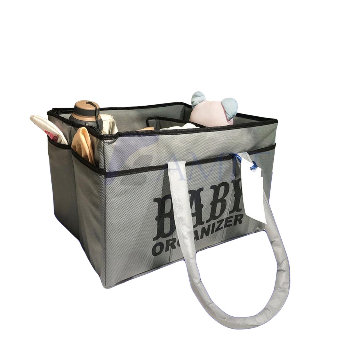 Baby Diaper Caddy Organizer, Kids Storage Carrier Bag, Baby Diaper Organizer, Baby Bag, Kids Bag, Portable Storage Basket, Waterproof Liner Is Great for Storing Diapers Bottles, Essential Bag for Nursery, Changing Table and Car, Baby Organizer Grey Color