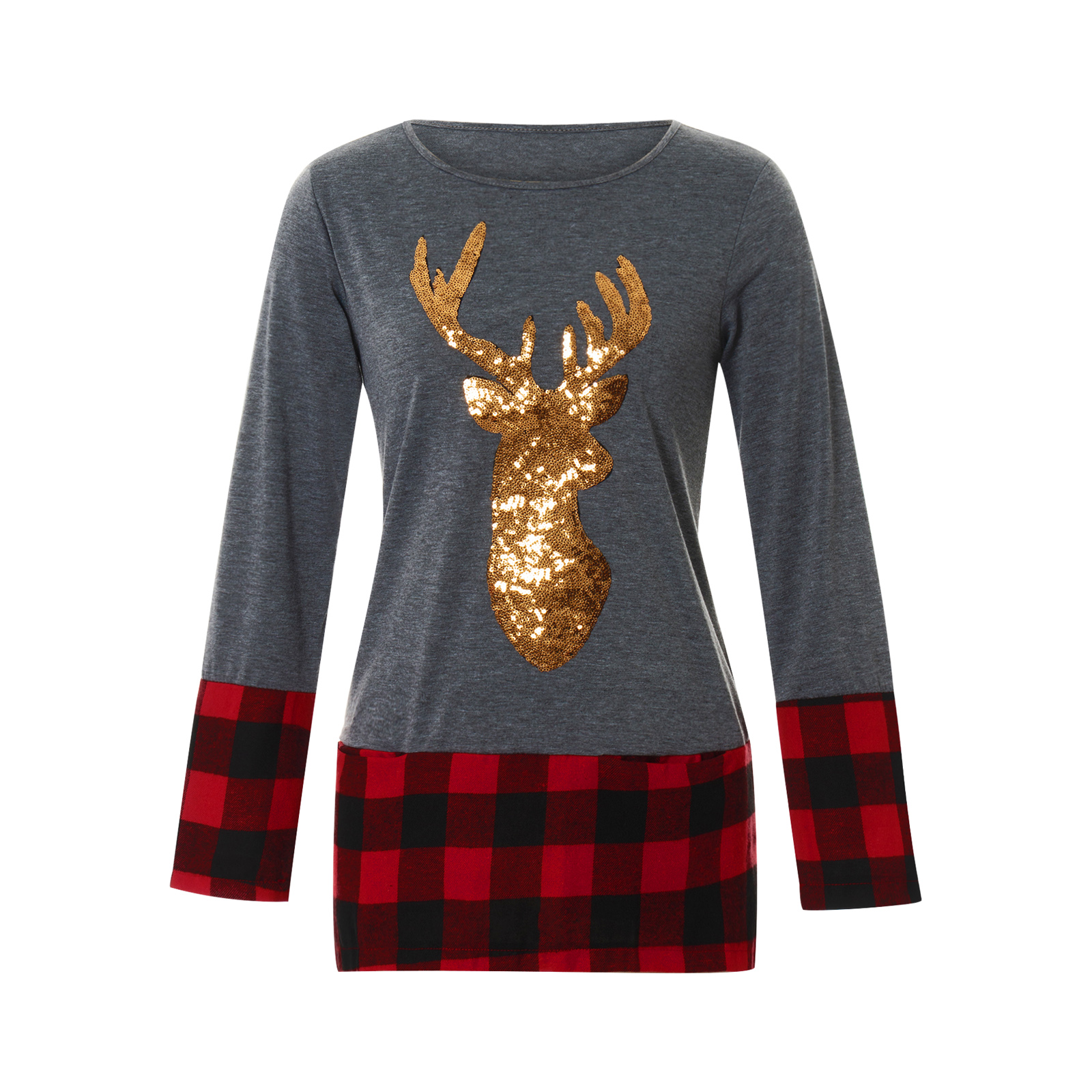 Women Christmas Tops, Round Neck Long 
