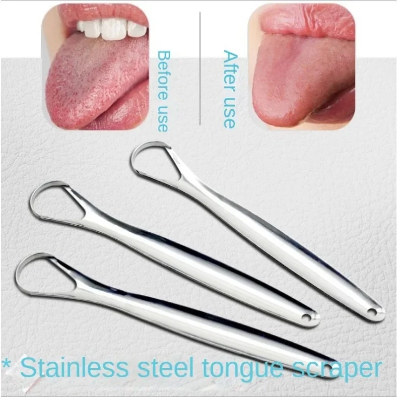 Reusable Stainless Steel Oral Mouth Brush Tongue Scraper Fresh Breath Maker