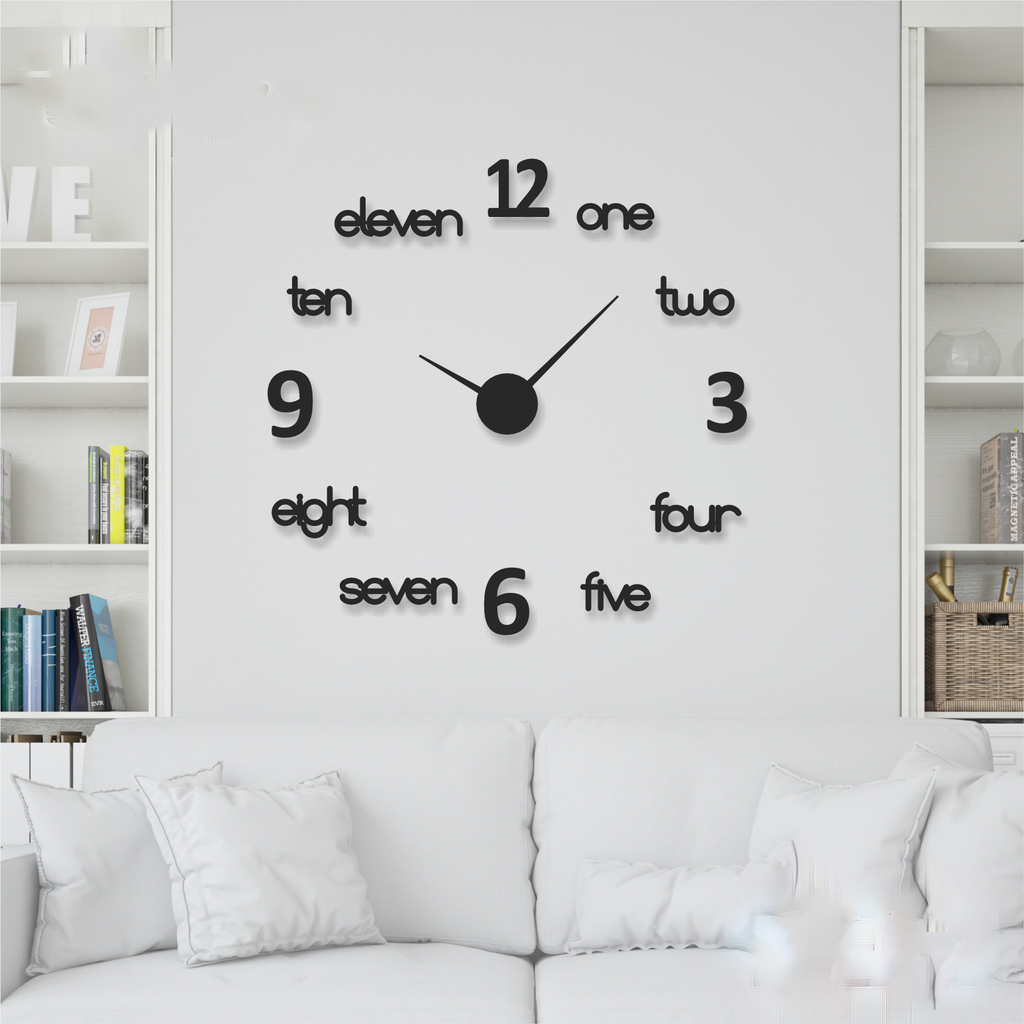 Wall Clock 3D Wooden Watch DIY Design Decoration Quartz Dots For Home Living Room And Offices And For Gifts