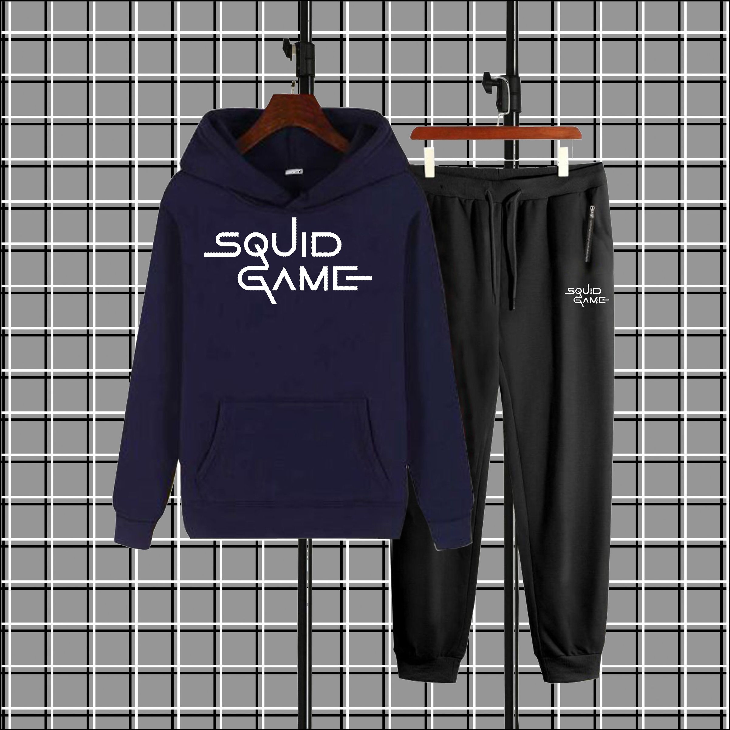 Squid game Printed winter Hood Tracksuit For Men and Boys