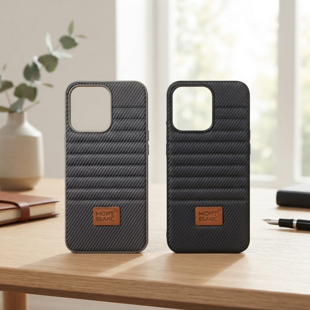 High Quality Oppo Reno 14 Elegant Leather Patch Mont Blanc Back Case For Oppo Reno 14 | Fast Delivery