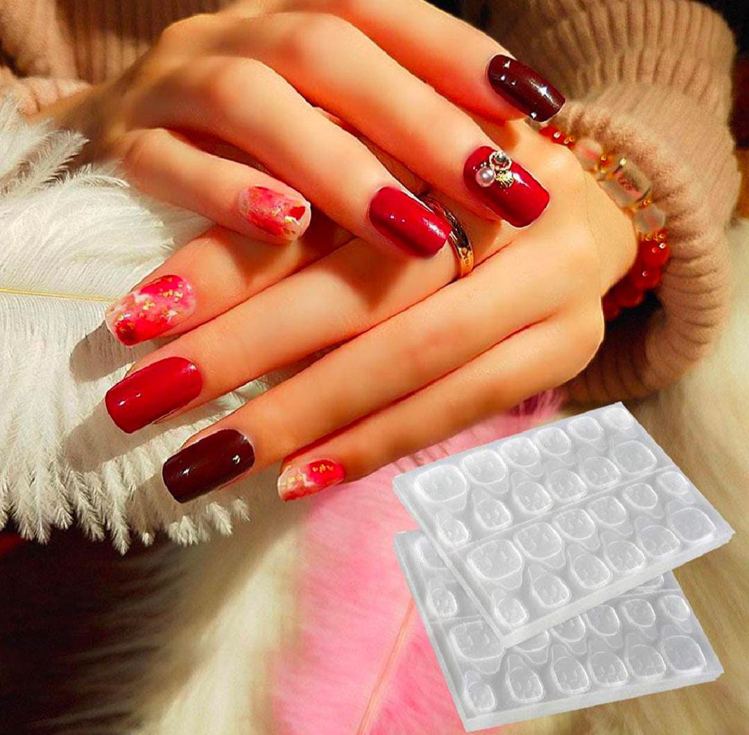 120Pcs/5sheets False Nails Sticker Transparent Double-Side Adhesive Tapes Stickers Press On Nail Tips Extension Stick Tools