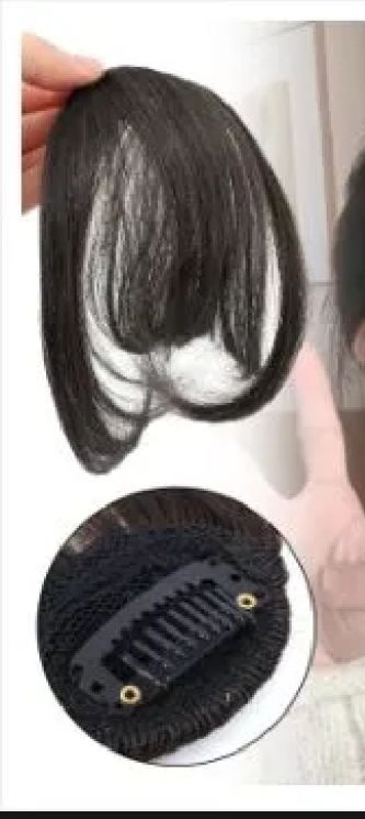 Hair Extensions Ultra Thin 3D Air Clip in Bangs Hairpiece with Nice Net Natural Flat Neat Bangs for Women