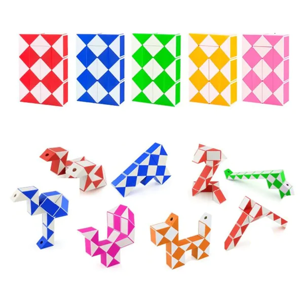 Magic Snake Ruler Puzzle Cube Twist Snake Folding Educational Toy For Kids